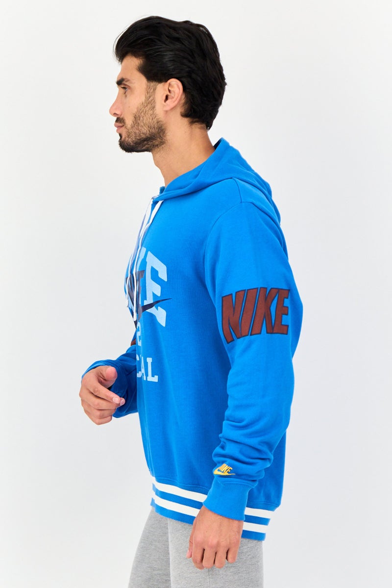 Nike ملابس رياضية للرجال بأكمام طويلة مناسبة، خارجية، هوديز، أزرق - Image 3