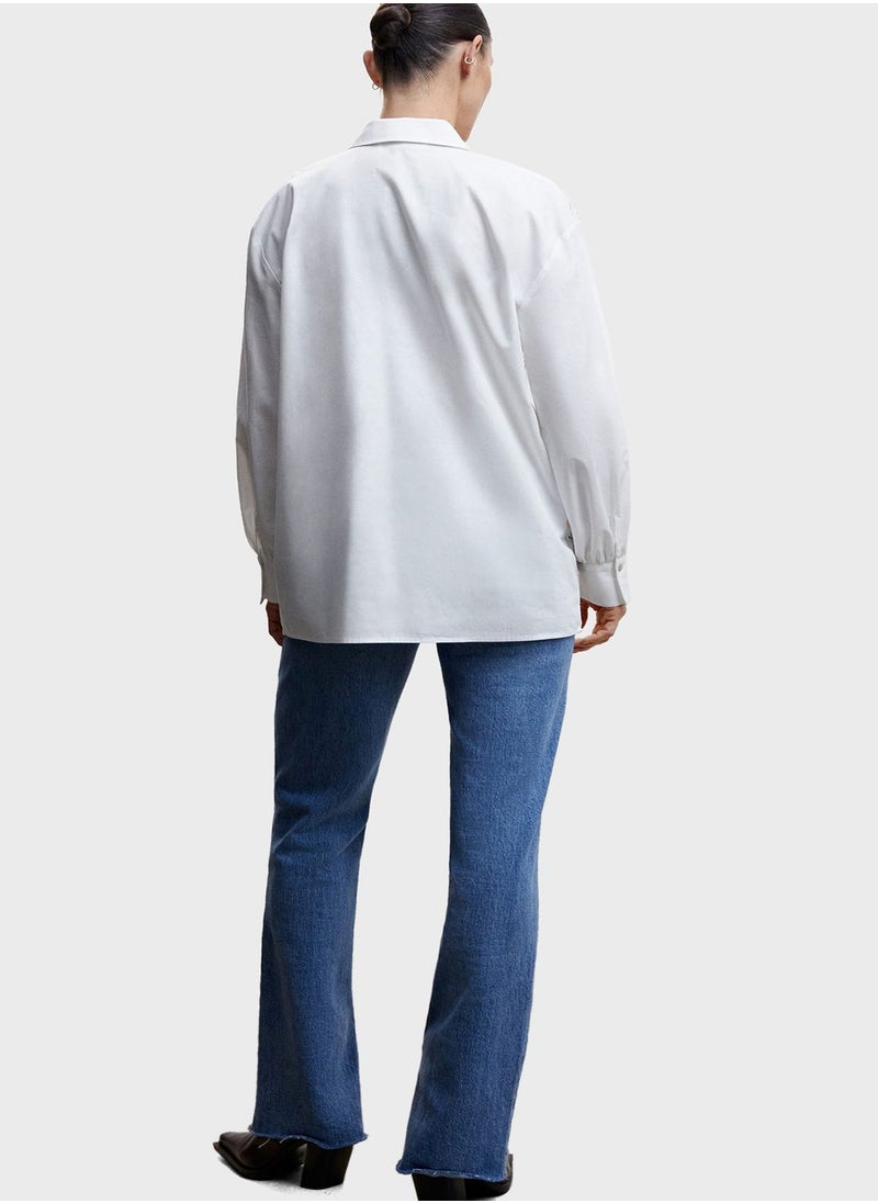 Openwork Button Down Shirt