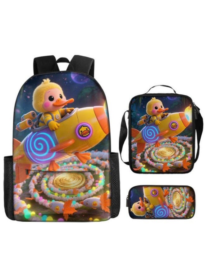 واضح من النار حقيبة ظهر + حقيبة يد + حقيبة قرطاسية | هدية موسم العودة إلى المدرسة / عطلة | مجموعة حقيبة كرتونية من ثلاث قطع، سهلة التعامل مع المناسبات المختلفة (الطلاب والأطفال ونزهات الأصدقاء وتسلق الجبال والمدرسة وما إلى ذلك) - 111 - Image 2