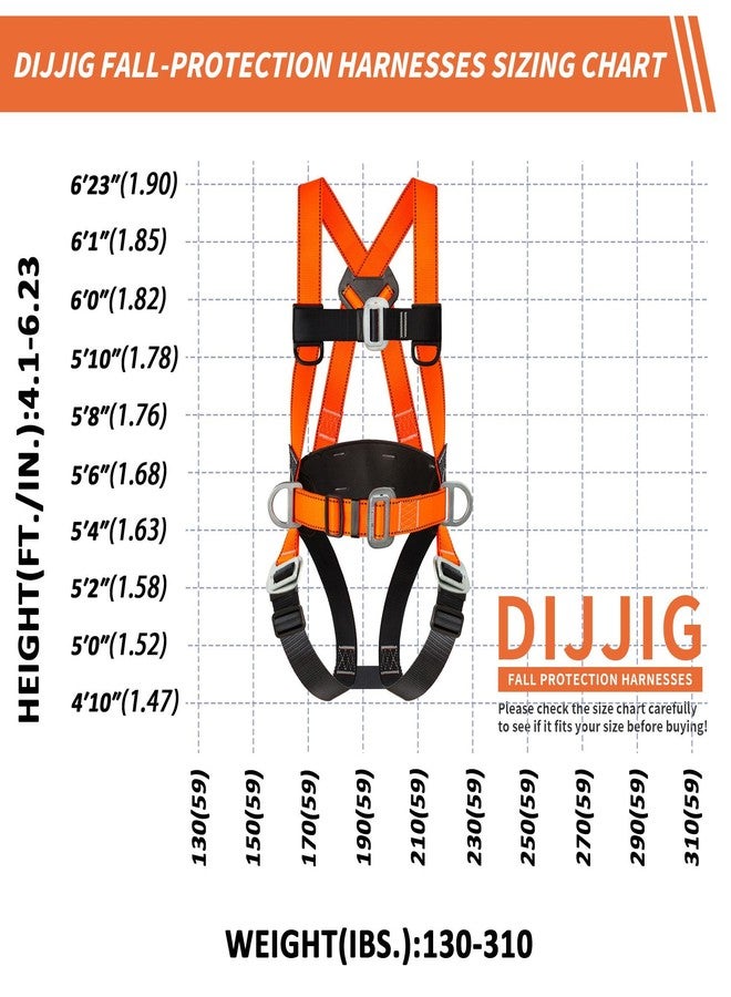 DIJJIG Full Body Fall Protection Safety Harness (orange) - Image 3