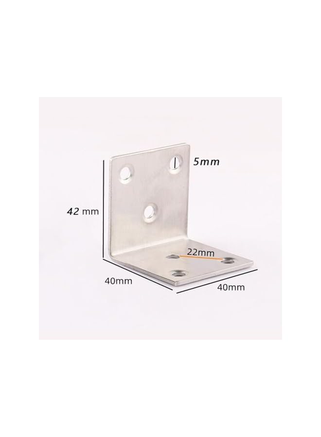 The Bros The Bros 10 PCS Stainless Steel Corner Braces - Shelf Support Bracket Corner Brace, Thickened Stainless Steel, Corner Code for Table Bookshelf Cabinet Furniture, With 60 Screws (42*40mm)  - Image 2