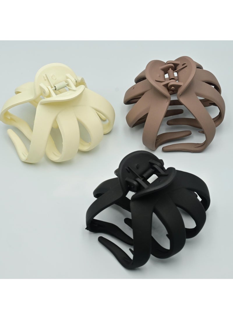 زاس مشبك شعر ZAAS Big Claw للنساء (عبوة من 3 قطع)  - Image 1