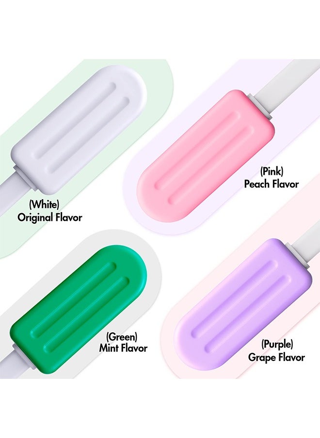 ACTION - Chewies for Aligner,4 PCS Popsicle Silicone Chewies with Grip Handles, for Invisible or Metal Braces Aligner Munchies (Unflavored,Peach, Mint, Grape), Silica Gel Handheld Aligner Chompers,  (Colorful) - Image 1