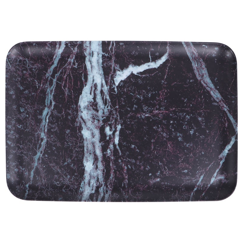 1Pc Jewelry Dish Plate Marble Texture Desk Storage Tray Tea Serving Tray - Image 1