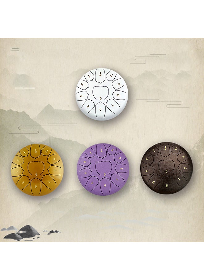 Generic - 6 Inch Steel Tongue Drum 11 Notes Handpan Drum with Drum Mallet Finger Picks Percussion for Meditation Yoga - Image 1