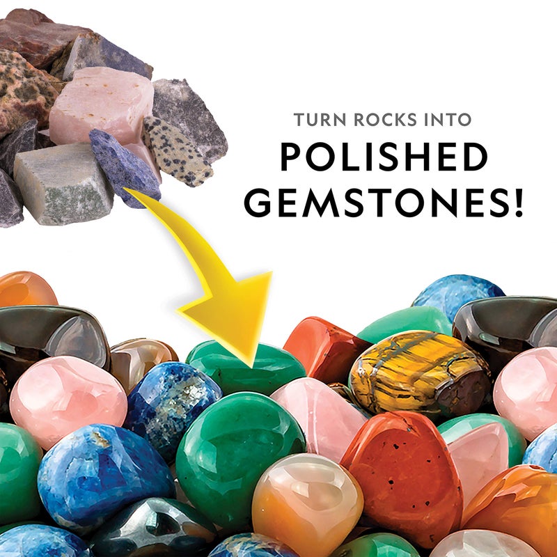 Blue Marble National Geographic Rock Tumbler Refill Kit – 3 lbs. of Rough Gemstones and Rocks for Tumbling Including Amethyst and Quartz – Rock Tumbler Supplies Include Rock Tumbler Grit and Jewelry Accessories - Image 2