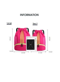 Y&D Drawstring Backpack Drawstring Bag Gym Sack String Bag Men Women Basketball Bag Bundle Pocket Drawstring Backpack Student School Bag Football Bag Storage Bag Large Capacity Fitness  - Image 3