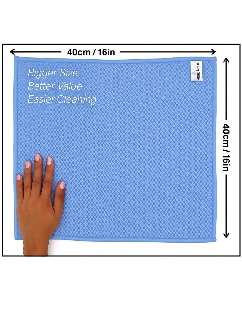 Silver Home Premium Microfiber Cleaning Cloth | Large 40×40 cm | Ultra Tight-Knit Fibers Grip Surfaces Like a Magnet | Streak-Free Shine | Durable & Reusable | Skin Tested & Approved by SASO | 4-Pack - Image 2