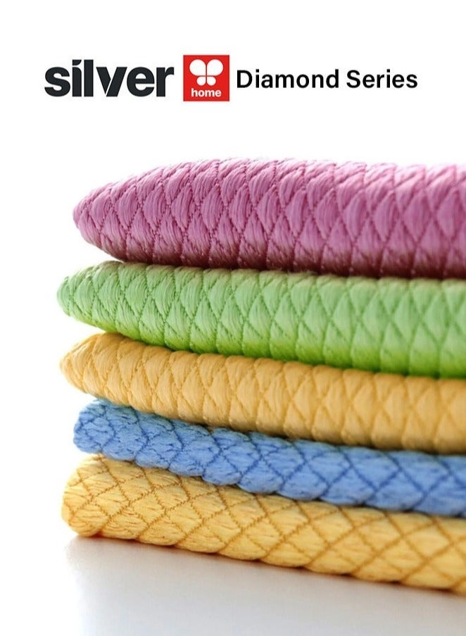 Silver Home Premium Microfiber Cleaning Cloth | Large 40×40 cm | Ultra Tight-Knit Fibers Grip Surfaces Like a Magnet | Streak-Free Shine | Durable & Reusable | Skin Tested & Approved by SASO | 4-Pack - Image 3