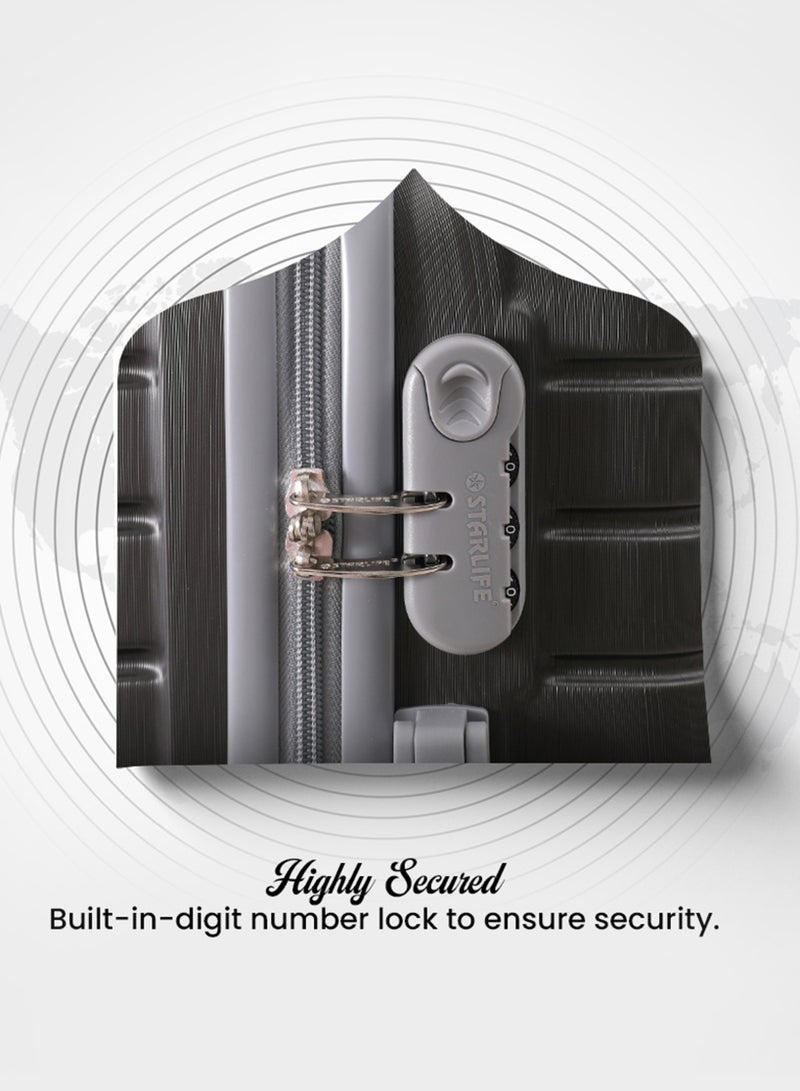 STARLIFE 3 Piece ABS Hard side Trolley Luggage Set Spinner Wheels with Number Lock 20/24/30 Inch - Image 4