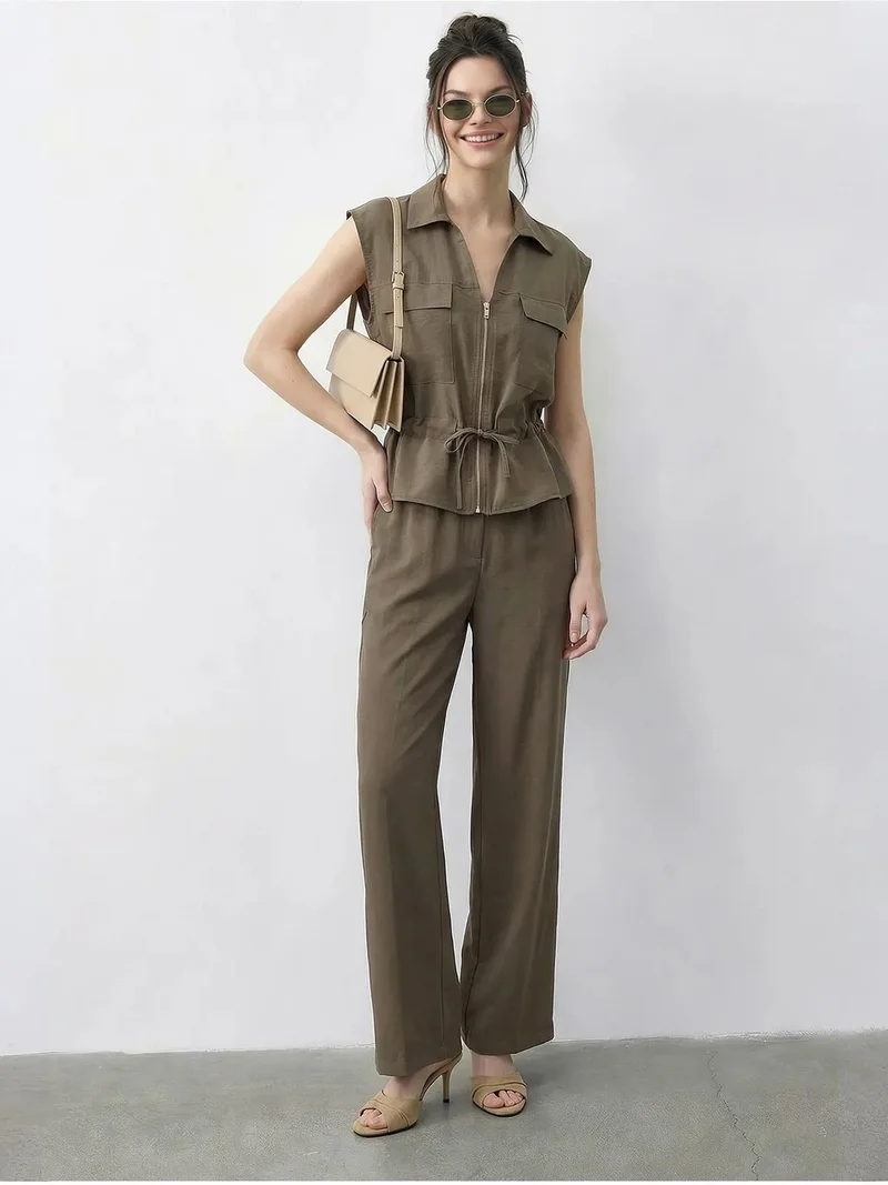 Bianco Lucci LUCCI Vest and Pants Two-Piece Set