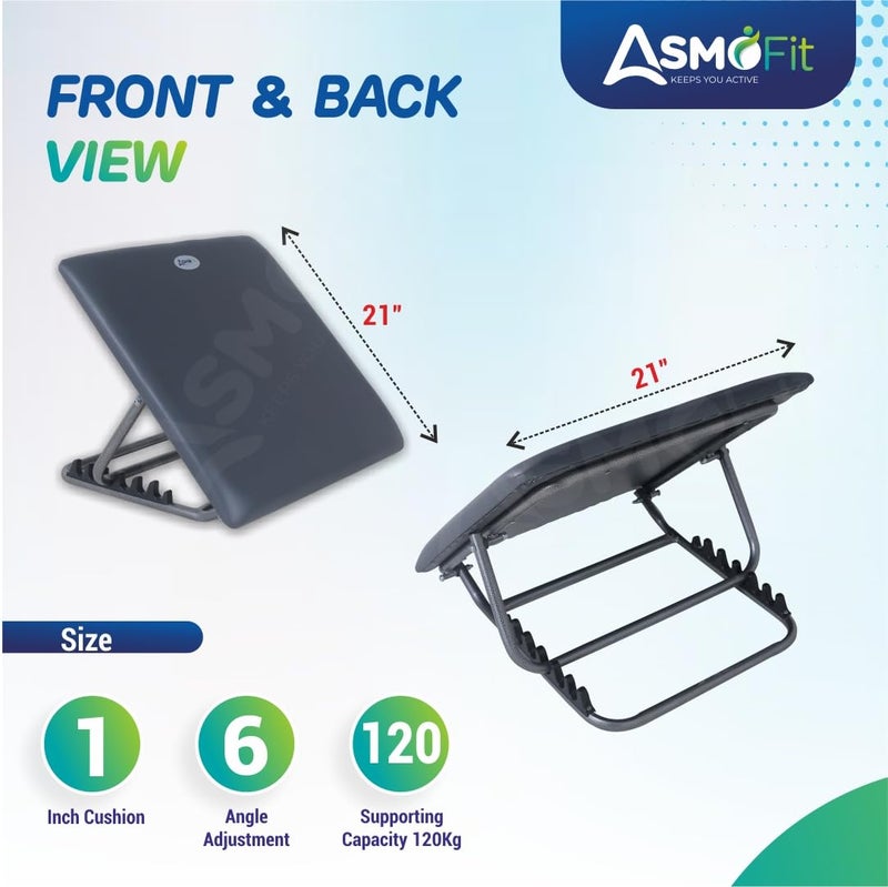 Asmofit Asmofit Bed Backrest for Back Pain Relief Ideal for Use On Bed Work from Home Patients at Home with Neck and Spinal Injury Back Support 6 Levels Adjustable Large Grey  - Image 2