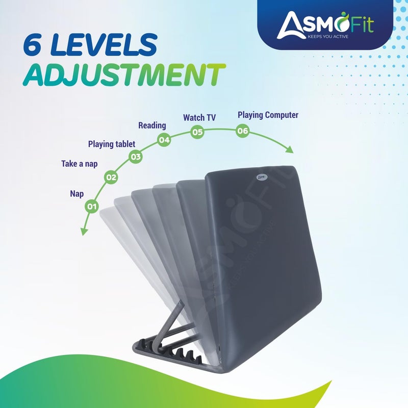 Asmofit Asmofit Bed Backrest for Back Pain Relief Ideal for Use On Bed Work from Home Patients at Home with Neck and Spinal Injury Back Support 6 Levels Adjustable Large Grey  - Image 5