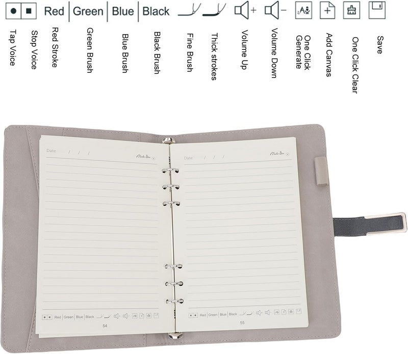 Smart Pen, Digital Notebook with Real Time Writing Sync, AI Voice Transcription and Handwriting Recognition, Reusable Erasable Notebook with 80 Sheets for Note Taking, Meetings - Image 2