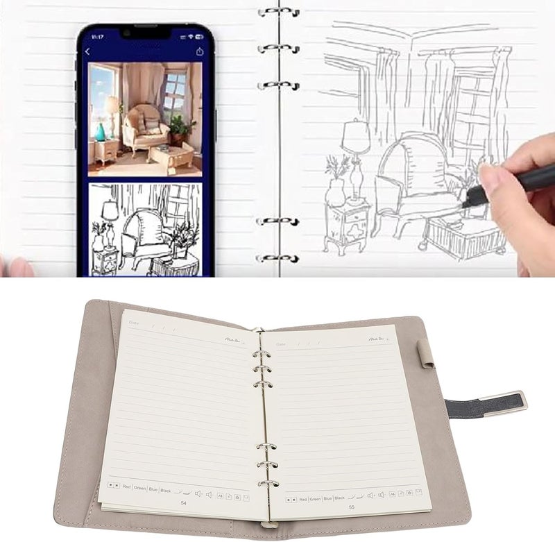 Smart Pen, Digital Notebook with Real Time Writing Sync, AI Voice Transcription and Handwriting Recognition, Reusable Erasable Notebook with 80 Sheets for Note Taking, Meetings - Image 3