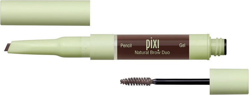 Pixi Natural Brow Duo, Deep Brunette - Eyebrow Pencil and Gel - Image 1
