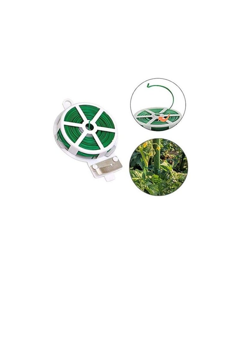 Generic 2-Pack x 164 Ft(50m) Twist Ties，Green Coated Garden Plant Ties with Cutter for Gardening and Office Organization, Home  - Image 3