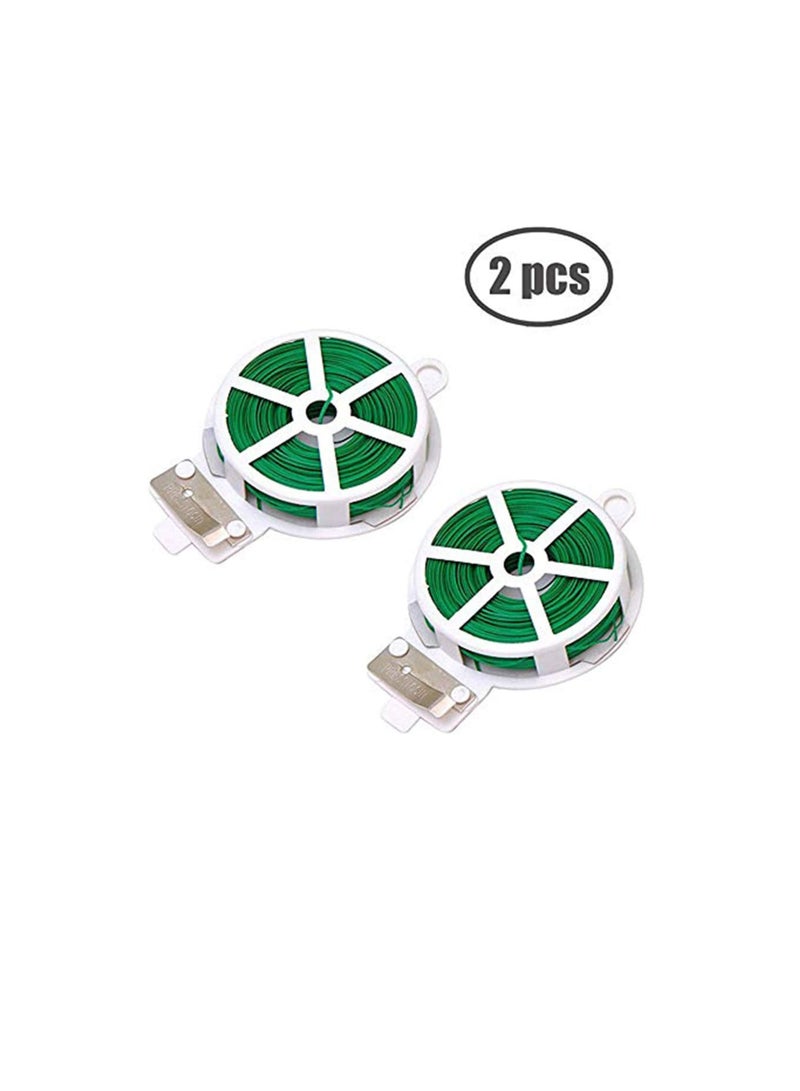 Generic 2-Pack x 164 Ft(50m) Twist Ties，Green Coated Garden Plant Ties with Cutter for Gardening and Office Organization, Home  - Image 2