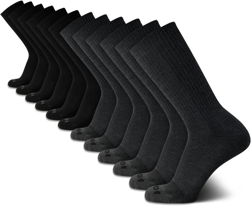 And1 Mens Crew Socks - 12 Pack Moisture Wicking Cushioned Performance Breathable Athletic Socks for Men (Sizes: 6-12.5) - Image 1