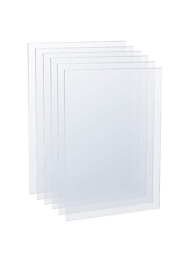 TPGP 6 Pcs Clear Acrylic Panels, Plastic Perspex Sheets, Transparent Plexiglass Boards for Picture Frame Glass Replacement, Display Projects, Painting, DIY Craft - 5 * 7 Inch - Image 1