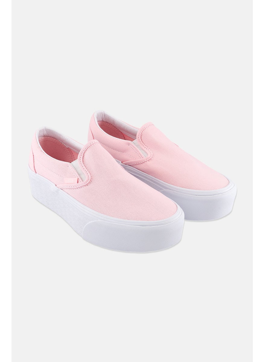 VANS - Women Classic Slip On Skate Shoes, Pink - Image 1