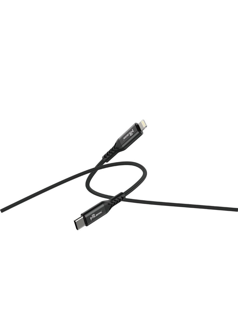 MPBLBERRI USB-C to Lightning PD Fast Charging Cable 1M – 27W Power Delivery Type-C to Lightning Cable for iPhone, iPad & Apple Devices