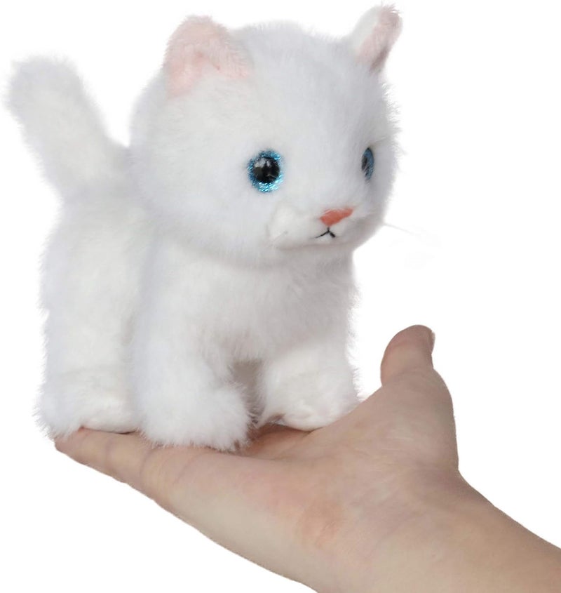 Ice King Bear White Cat Stuffed Animal with 2 Kittens Plush Toy, 10 Inches Mom and 6 Inches Baby - Image 1