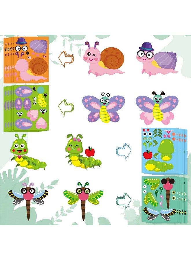 CY2SIDE 45Pcs Make Your Own Bugs Stickers Make A Face Stickers Games For Kids Butterfly Beetle Bee Make A Face Stickers For School Rewards Summer Insect Party Favor Diy Mix And Match Bugs Games - Image 4