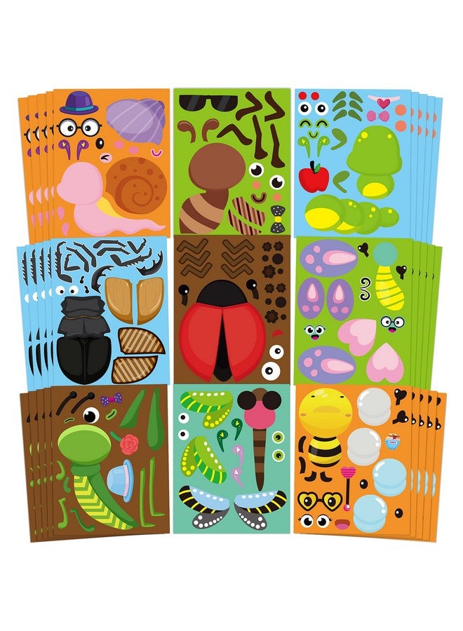 CY2SIDE 45Pcs Make Your Own Bugs Stickers Make A Face Stickers Games For Kids Butterfly Beetle Bee Make A Face Stickers For School Rewards Summer Insect Party Favor Diy Mix And Match Bugs Games - Image 2
