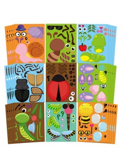 CY2SIDE 45Pcs Make Your Own Bugs Stickers Make A Face Stickers Games For Kids Butterfly Beetle Bee Make A Face Stickers For School Rewards Summer Insect Party Favor Diy Mix And Match Bugs Games  - Image 1