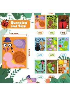 CY2SIDE 45Pcs Make Your Own Bugs Stickers Make A Face Stickers Games For Kids Butterfly Beetle Bee Make A Face Stickers For School Rewards Summer Insect Party Favor Diy Mix And Match Bugs Games  - Image 3
