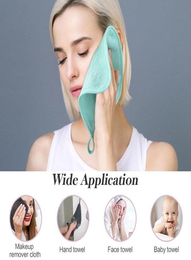 Outlay Home Face Makeup Remover Cloths Microfiber Wash Cloth Soft Fast Drying Facial Cleansing Cloth for Face, 12 x 12 Inch - Pack of 3 (Multicolor) - Image 2