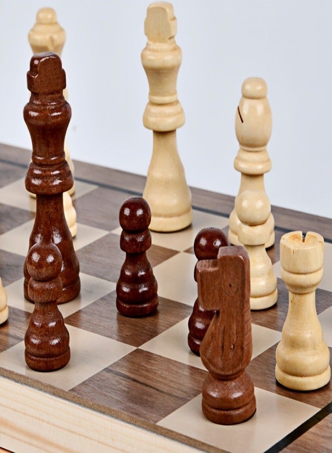 KEVIN Chess Sets,15 Inch Magnetic Wooden Chess Set, Board Game for Adults and Kids, with 24 Cherkers Pieces Extra & 2 Extra Queens,Portable Travel Chess Board Game Sets - Image 3