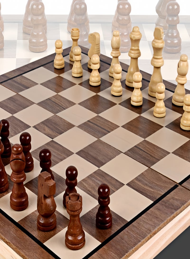 KEVIN Chess Sets,15 Inch Magnetic Wooden Chess Set, Board Game for Adults and Kids, with 24 Cherkers Pieces Extra & 2 Extra Queens,Portable Travel Chess Board Game Sets - Image 2