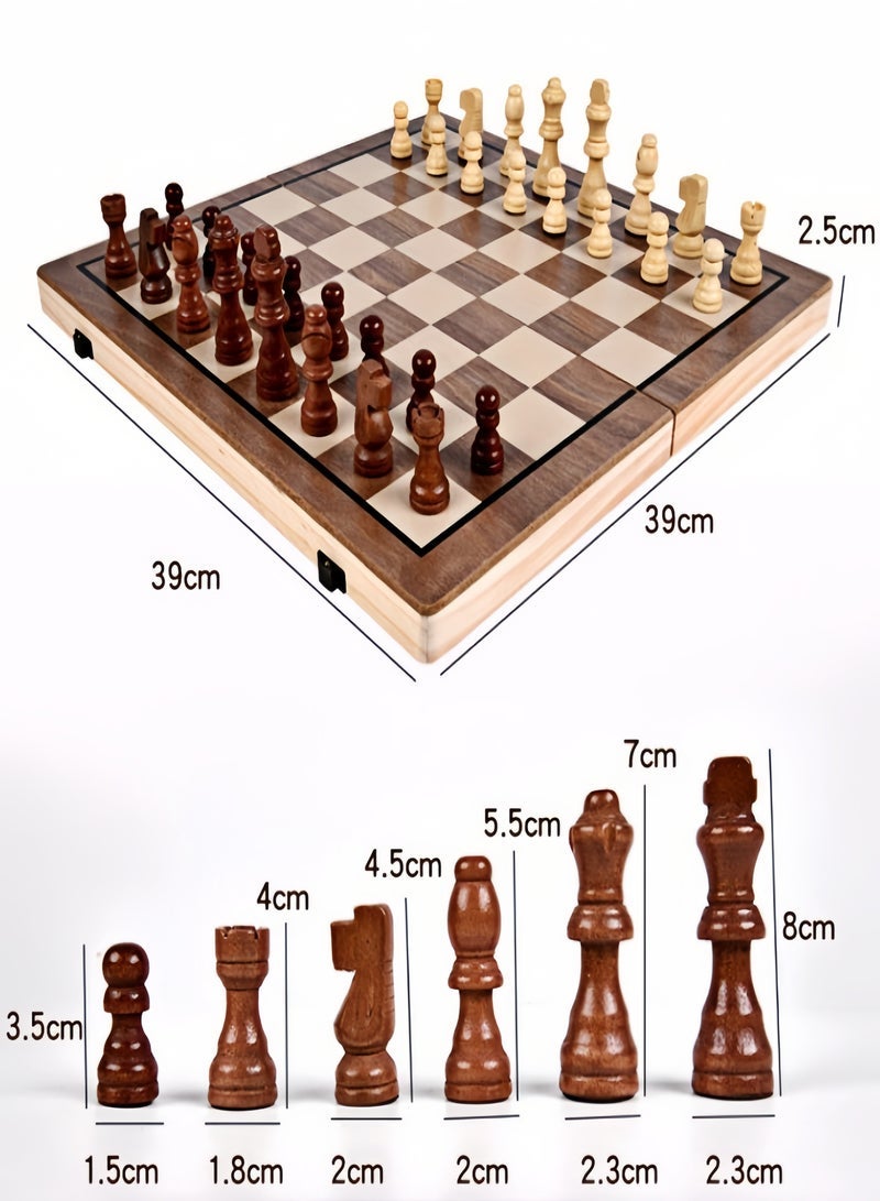 KEVIN Chess Sets,15 Inch Magnetic Wooden Chess Set, Board Game for Adults and Kids, with 24 Cherkers Pieces Extra & 2 Extra Queens,Portable Travel Chess Board Game Sets - Image 4