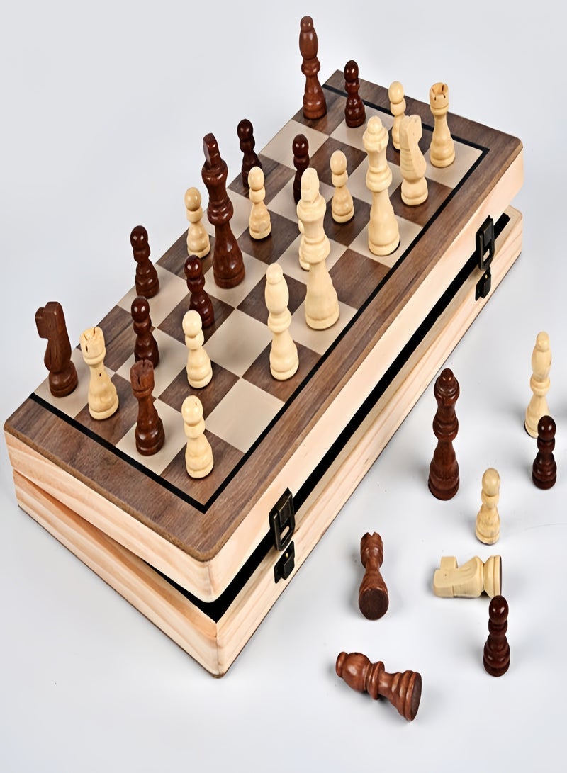 KEVIN Chess Sets,15 Inch Magnetic Wooden Chess Set, Board Game for Adults and Kids, with 24 Cherkers Pieces Extra & 2 Extra Queens,Portable Travel Chess Board Game Sets - Image 5