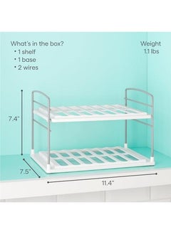 YouCopia Upspace Water Bottle And Travel Mug Cabinet Organizer Adjustable Storage Rack For Kitchen Organization White 2 Shelf 50185  - Image 4