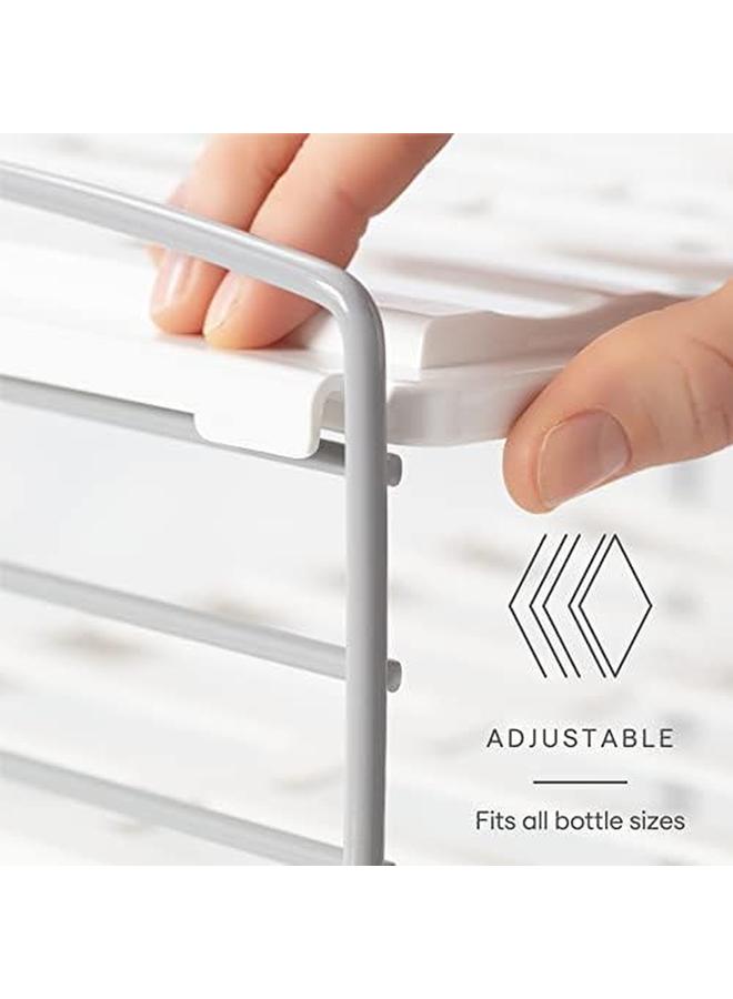 YouCopia Upspace Water Bottle And Travel Mug Cabinet Organizer Adjustable Storage Rack For Kitchen Organization White 2 Shelf 50185 - Image 2