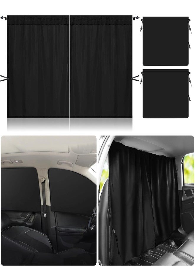 Jeyoon Set of 3 Car Window Shades, 1 Rear Seat Divider Curtain & 2 Rear Side Window Sun Shades, 95% Light Blocking Car Window Covers Privacy Protection Curtains for Breastfeeding,Taking a nap,Camping, - Image 1