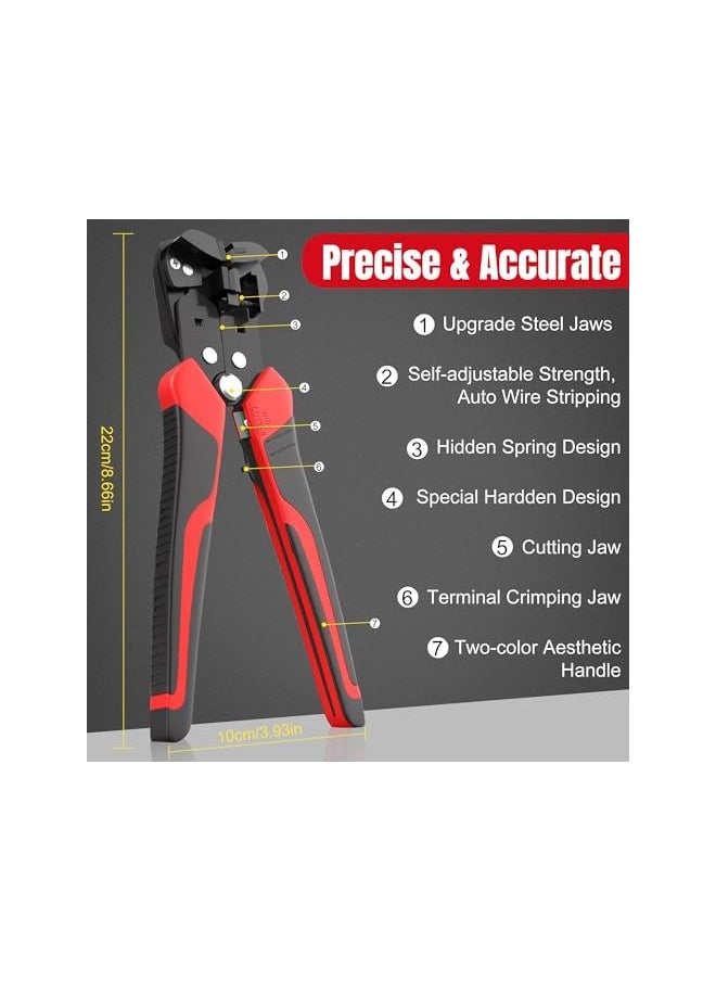 PROMASS Wire Stripper, promass Automatic Cable Stripper and Cutter Tool for 0.2-6mm² Cables, Self-Adjusting Wire Stripping Pliers, Cable Cutter & Crimping Tool, Electrician Tool  - Image 2