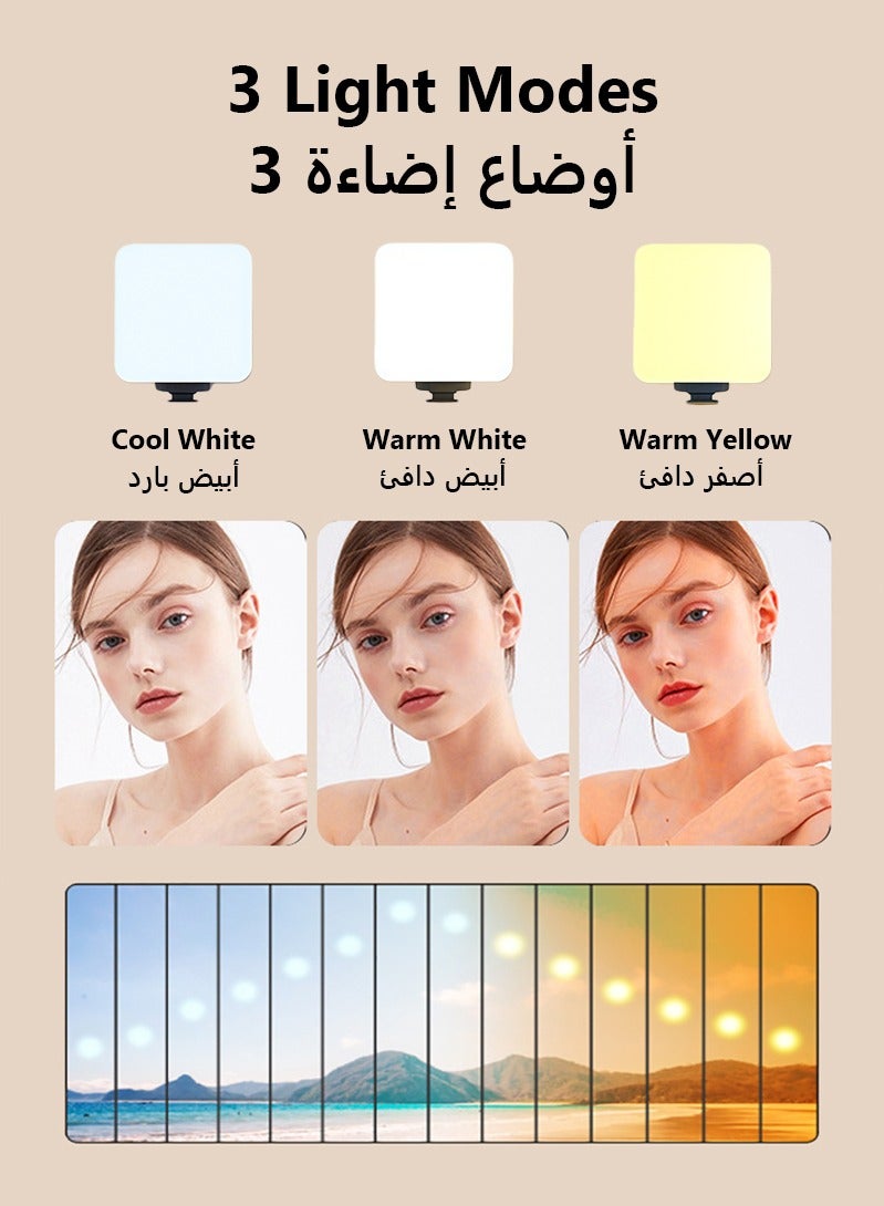 زَافِرَة اضاءة تصوير جوال متعدد الاستخدامات: إضاءة كليب للجوال واللابتوب، مصباح فيديو قابلة للشحن، لوحة إضاءة LED محمولة للكاميرا | اضاءة تصوير صغيره جيبية LED، مع ثلاثة تأثيرات إضاءة قابلة للتعديل (3000K-7000K) - مثالي لمؤتمرات الفيديو وتيك توك ويوتيوب والسيلفي والبث المباشر - Image 2