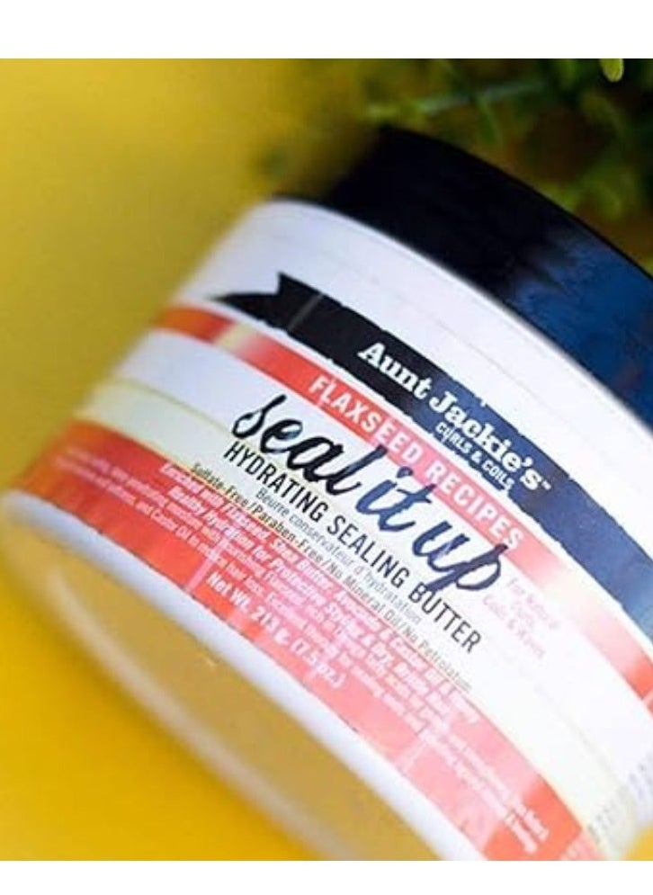 Aunt Jackie's Flaxseed Recipes Seal It Up Hydrating Sealing Butter Helps Prevent and Repair Damaged Hair Jar 213G  - Image 3