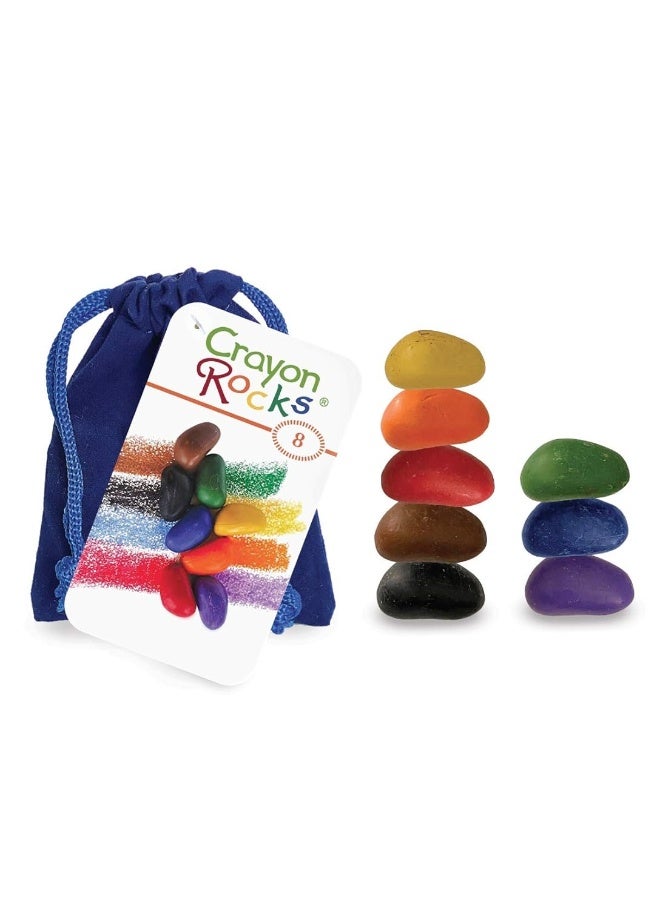 Crayon Rocks, Crayons in a Rock Shape, 8 Colors, Tripod Grip Made For Handwriting Development in Kids and Toddlers, Fun & Educational, Creative Activity, Comes in a Blue Velvet Bag - Image 5