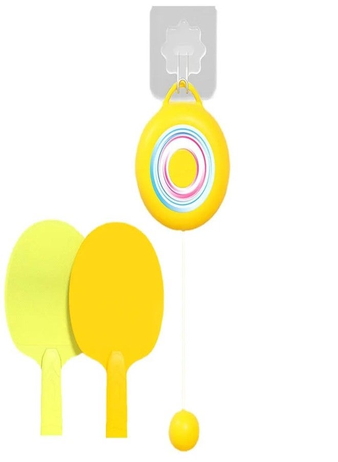 Samip Hanging Table Tennis Self Training Indoor Gaming 2 Racket & 3 Practice Ball Portable - Double Sparring Hanging Toys Parent Child Interaction Indoor Toys (Round Shape) - Image 1