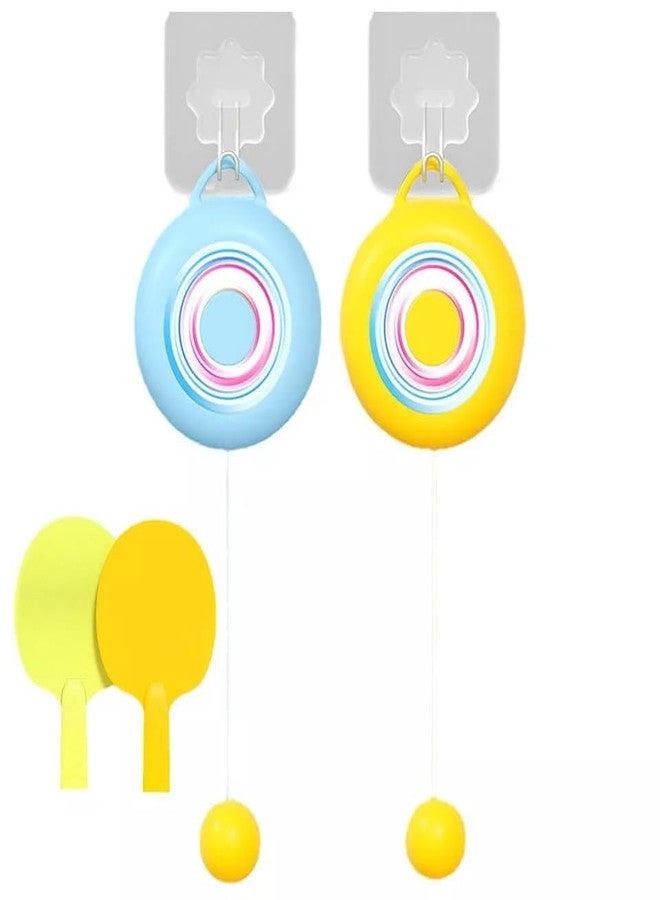 Samip Hanging Table Tennis Self Training Indoor Gaming 2 Racket & 3 Practice Ball Portable - Double Sparring Hanging Toys Parent Child Interaction Indoor Toys (Round Shape) - Image 4