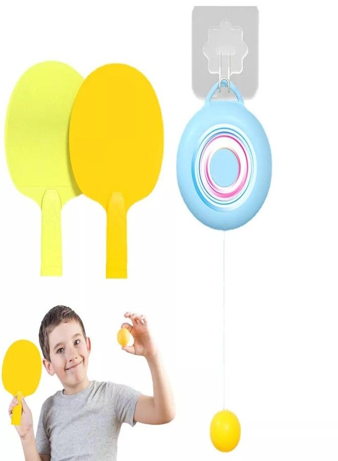 Samip Hanging Table Tennis Self Training Indoor Gaming 2 Racket & 3 Practice Ball Portable - Double Sparring Hanging Toys Parent Child Interaction Indoor Toys (Round Shape) - Image 3