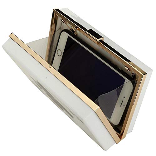 EROUGE Acrylic Evening Clutch Women Designer Handbag Poker Shape Purse, White - Image 4
