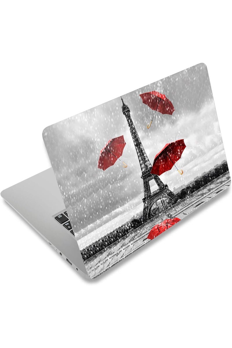 BPA® Laptop Skin Sticker Decal, 12" 13" 13.3" 14" 15" 15.4" 15.6 inch Laptop Vinyl Skin Sticker Cover Art Protector Notebook PC (Free 2 Wrist Pad Included), Decorative Waterproof Removable, Eiffel Tower - Image 1