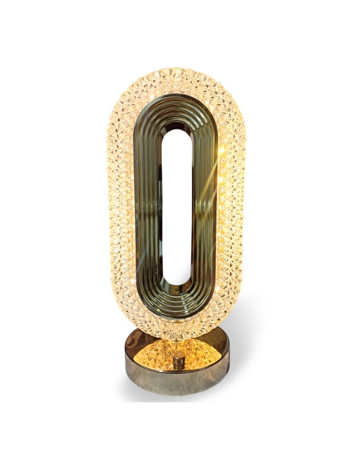 Crystal Touch Lamp, LED Crystal Light Illuminated in Multiple Colors, Night Lamp and Decorative Nightlight with 3D Diamond Design, Moonlit Crystal Globe, LED Lamp with Multi-Color Remote Control, Dimmable USB Rechargeable Desk Lamp for Bedroom, Living Room, Home, and Office, Transparent.