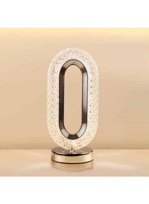 Crystal Touch Lamp, LED Crystal Light Illuminated in Multiple Colors, Night Lamp and Decorative Nightlight with 3D Diamond Design, Moonlit Crystal Globe, LED Lamp with Multi-Color Remote Control, Dimmable USB Rechargeable Desk Lamp for Bedroom, Living Room, Home, and Office, Transparent.